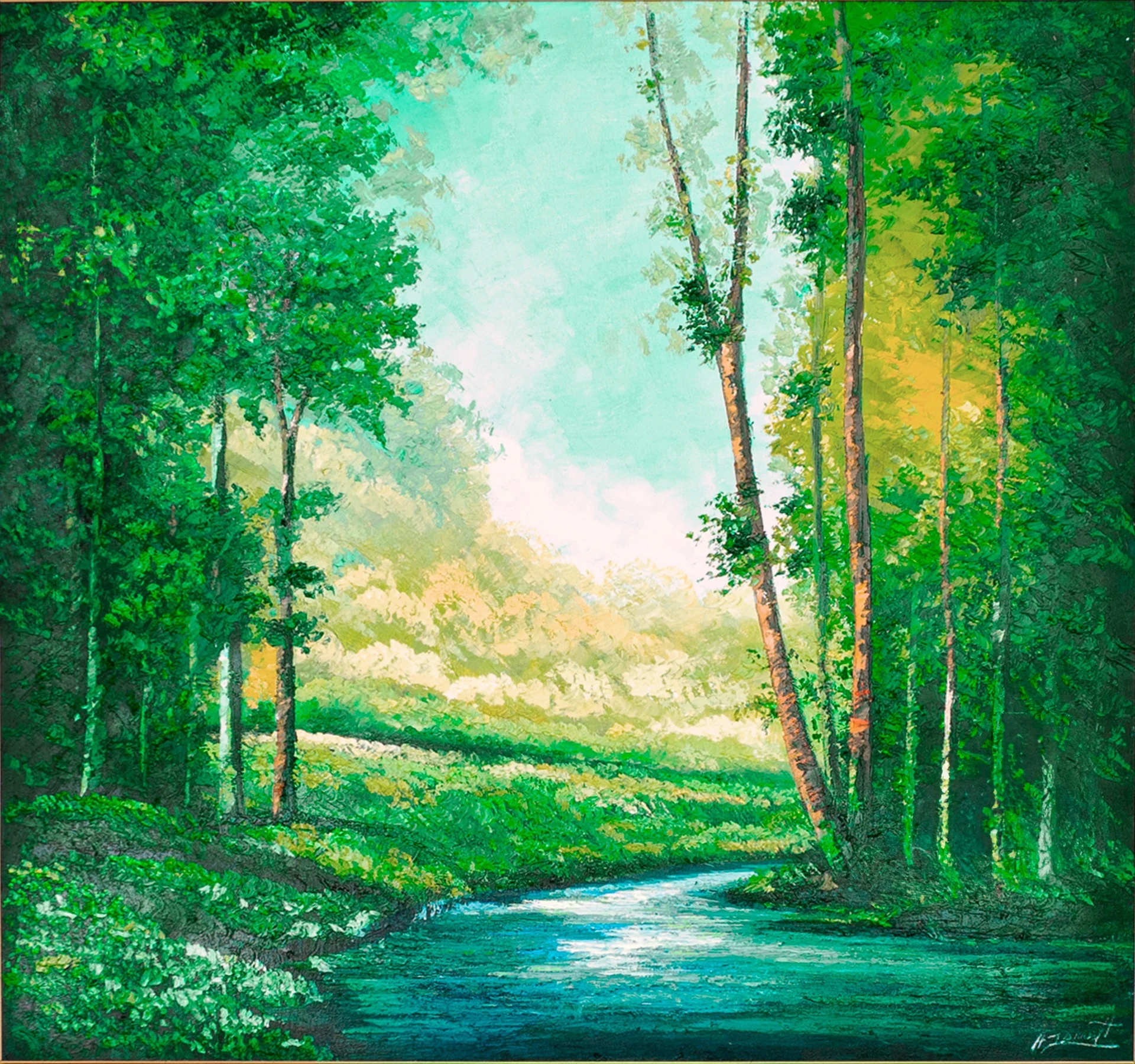 Luz entre los árboles de Arroyo entre bosques
